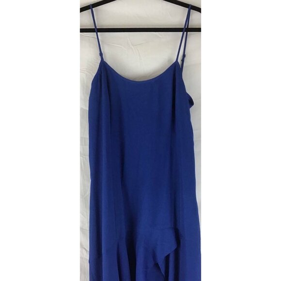 Lulus Dress XL Blue Shift Long Ruffle Women New - Picture 2 of 6